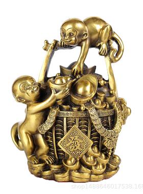 纯猴子储蓄罐摆件生10820201铜肖金猴存钱罐钱家居收台金属工艺礼