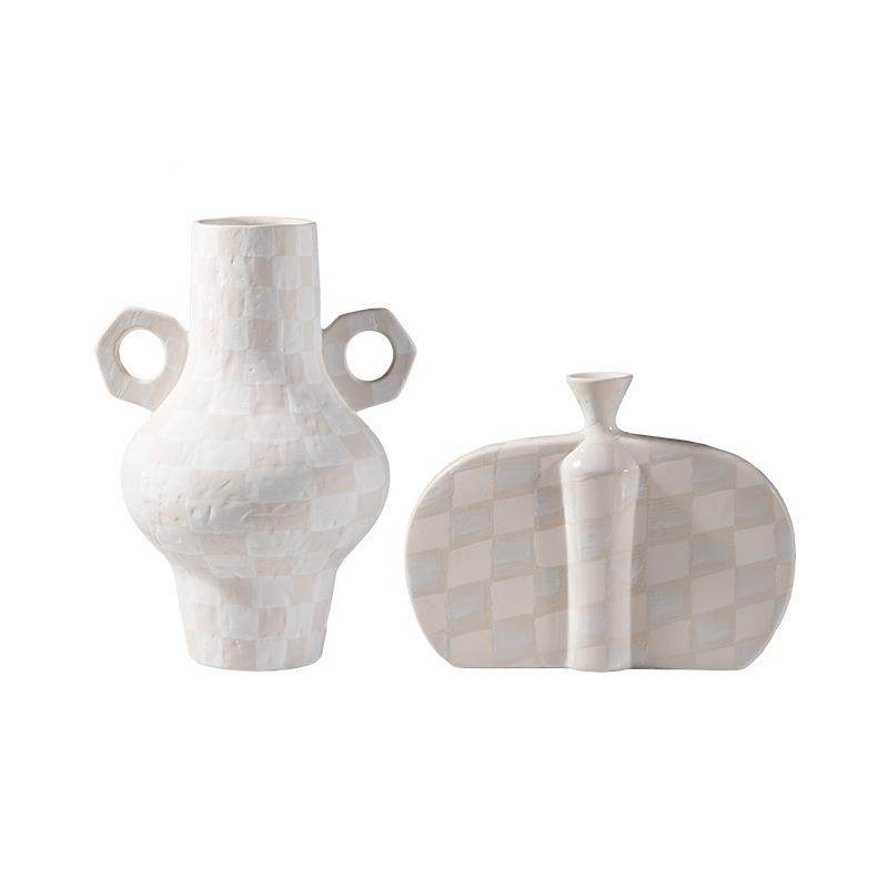 寂风花复双耳鎏银白色花瓶家居装饰NWC品宿日式瓶手民工素侘陶瓷,橡塑材料及制品,工业陶瓷,淘宝优惠券,粉丝福利购,淘宝优惠卷