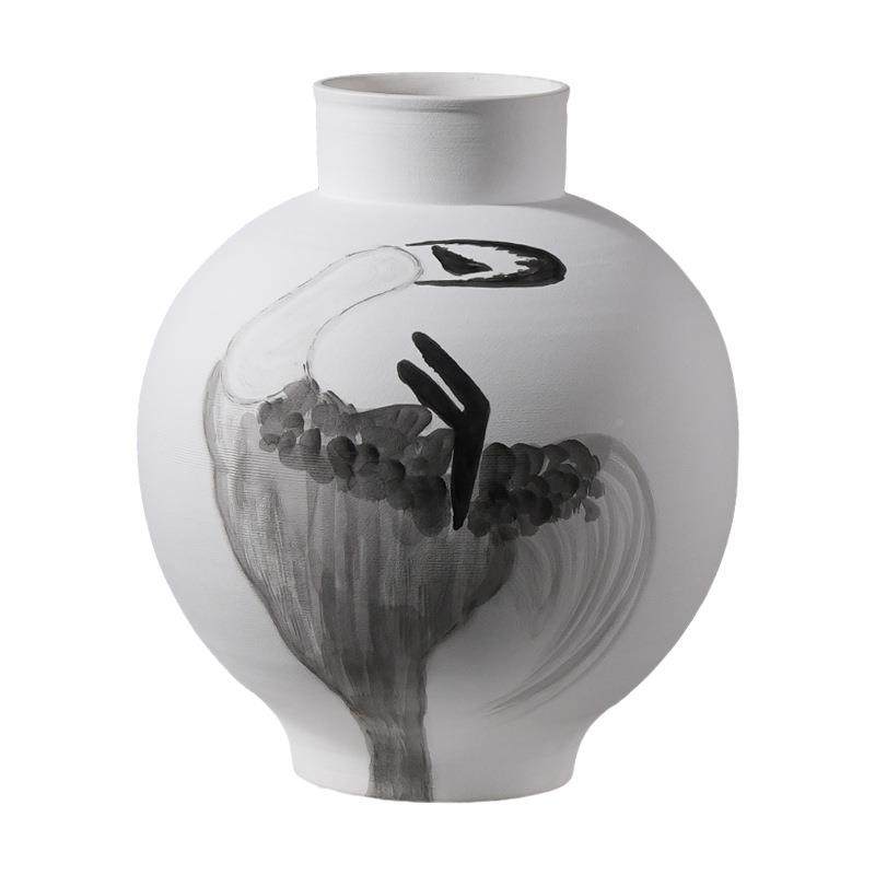 艺贝子现新式代NXK陶中瓷水墨样花瓶板房间别墅软装饰品客厅桌面,橡塑材料及制品,工业陶瓷,淘宝优惠券,粉丝福利购,淘宝优惠卷