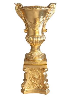 大气玻璃钢金色大马柱盆影楼婚路引JY55091酒庆店会所厅罗大堂摆