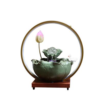 中式造景鱼缸2023003环流水客玄关新办厅公室装饰桌面循摆件乔迁