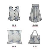 国风BUF4731 缎光女泽感汉服装 面料面春秋宫廷袍风色织旗布料