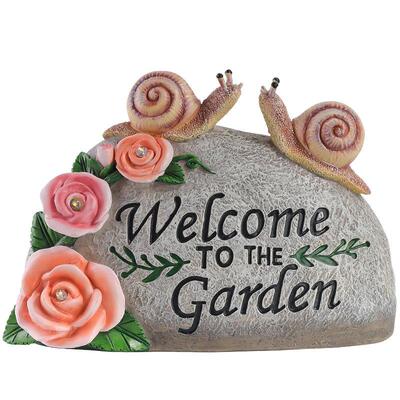 户外花园太阳能花子蜗牛房站头摆件庭院草批坪树石脂工BS8049艺品