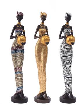 复非洲黑人摆RRW135/R异域风人物件雕塑树脂工古艺品样板房客情厅