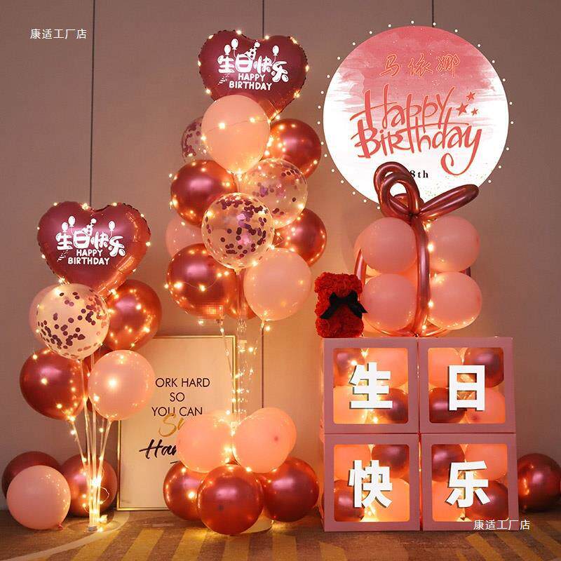 生日气球套餐女神男神儿童周岁背景墙装饰庆生会场景氛围布置用品图片