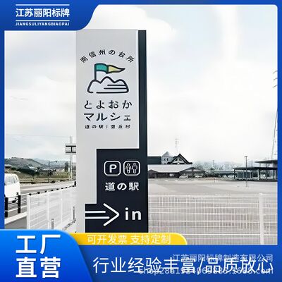 不锈钢精神堡垒导视牌户外立式指示牌导向牌立牌导览牌标识标牌