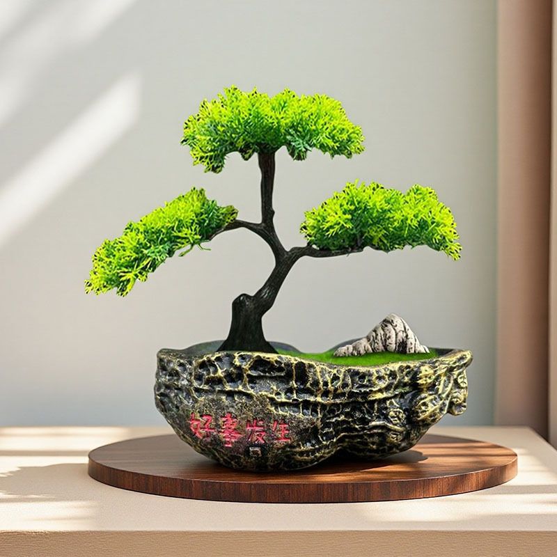 仿真迎客松小花瓶摆件家居客厅酒柜入门玄关餐厅艺术盆栽绿植摆设图片