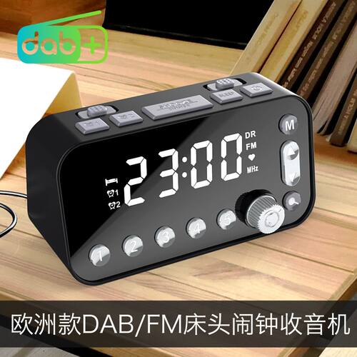 源头工厂 欧洲用钟控DAB数字收音机，超大LED显示屏