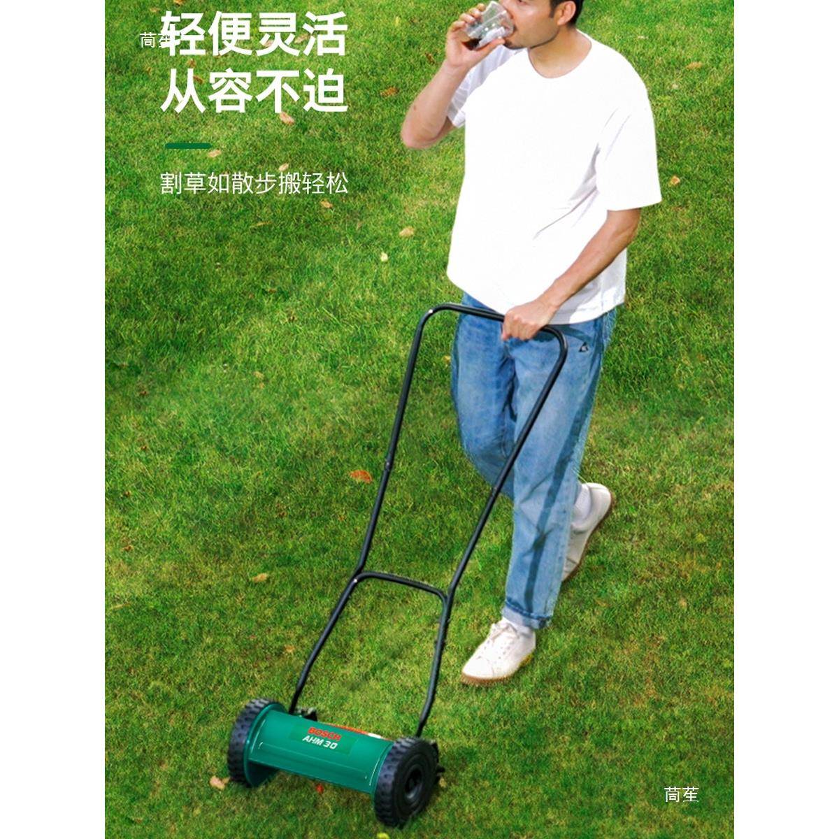 家用割草机小型花园修剪机草坪修剪工具手推滚刀式剪草打草机图片