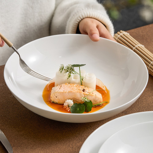 速发优格德化中国白商山大汤碗江用碗菜鱼大盆酸陶瓷水煮肉片大碗