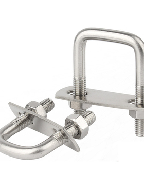 速发01不锈钢直角卡型螺栓方型U箍U形螺丝带螺母方管夹管M6M8M40