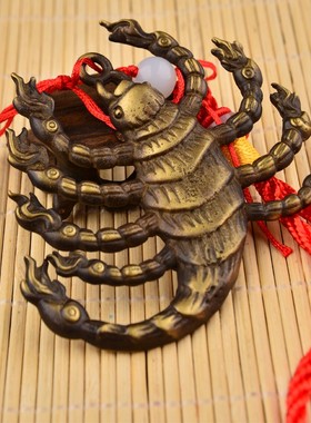 速发尼做尔手工九头蝎护法主蝎子旧坠藏传法器泊吊黄铜藏式挂件