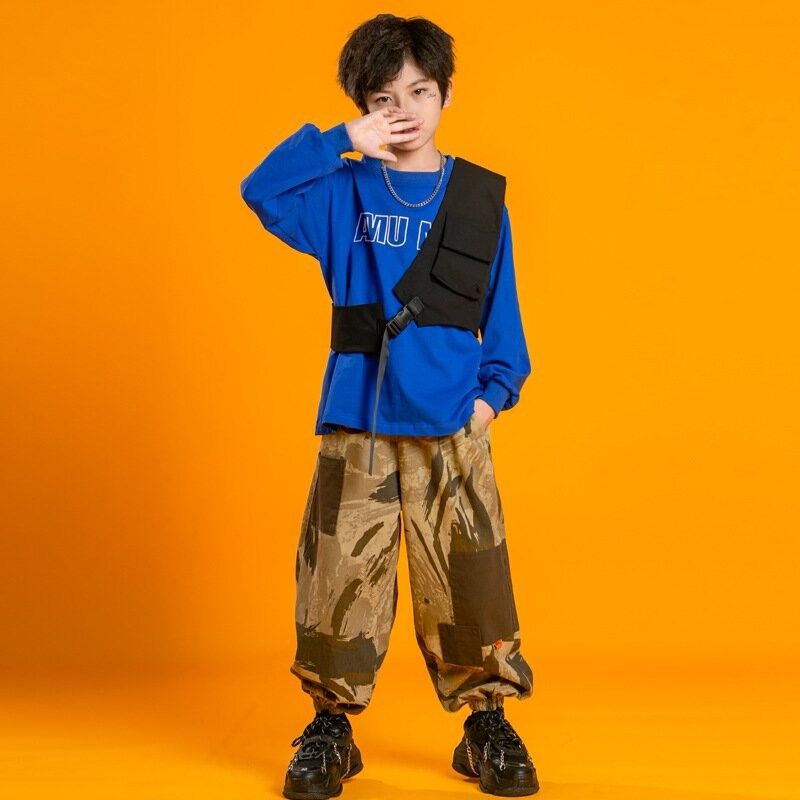速发儿童街舞套装男童嘻哈童装少儿hiphop童爵士舞蹈表演出服装