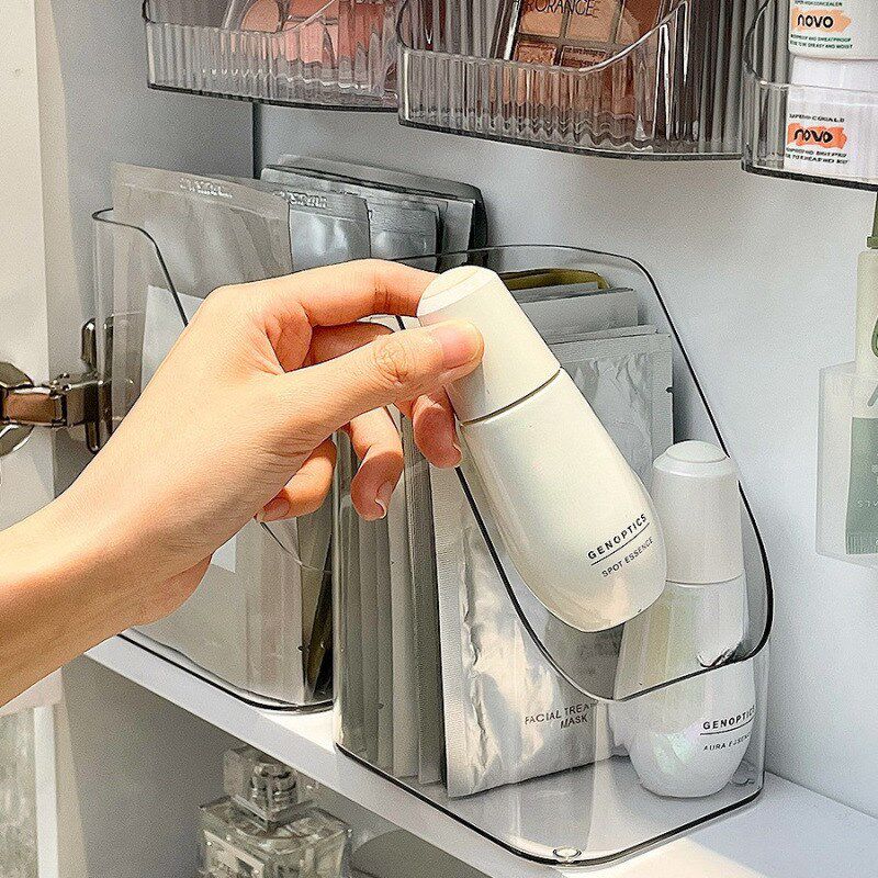 速发简约洗手间镜子后镜品护肤柜浴室柜桌面口所斜厕置物架收纳盒