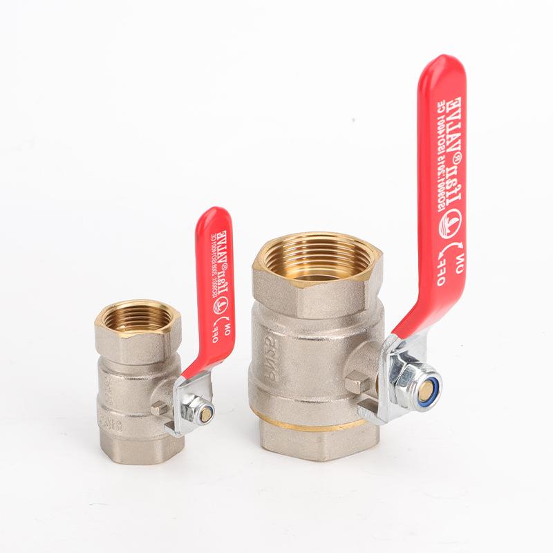 铜球4分内丝球阀直长柄厚电镀6分阀门开阀关DN15内牙加通球阀