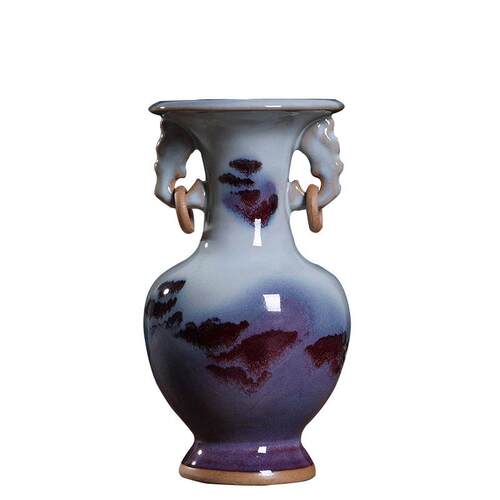 陶瓷器花瓶摆件客厅玄关家居博古架装饰品软装摆设中式钧瓷工艺品