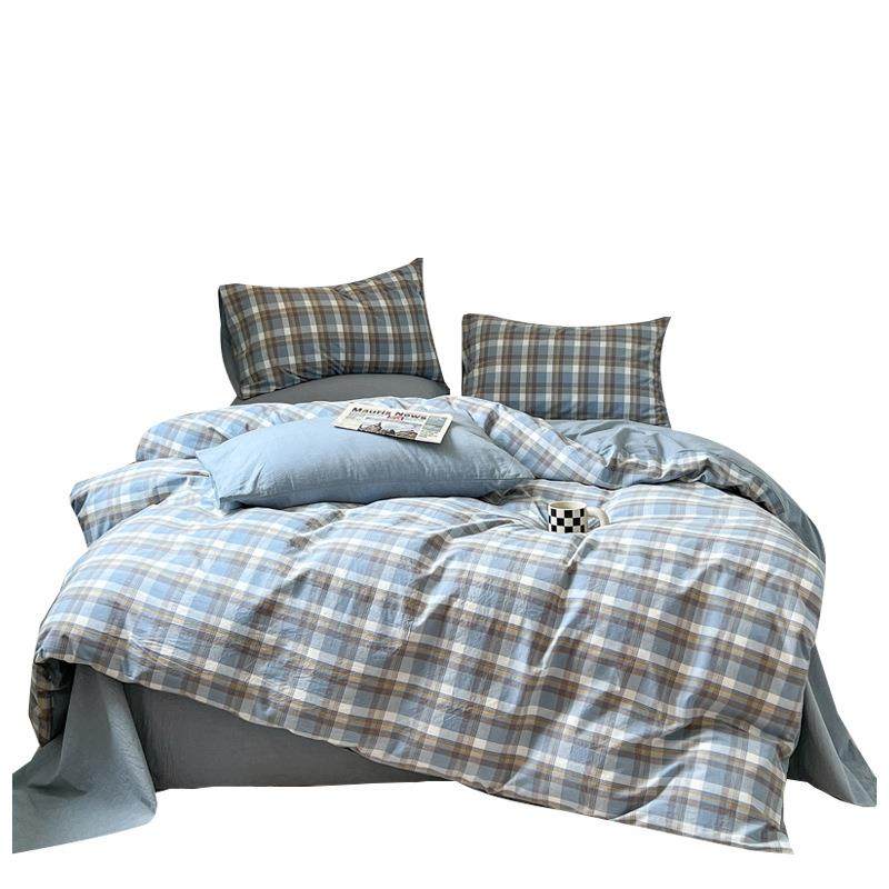 新款日系简约格子纯色被罩被套单件单双人宿舍床上用品工厂,床上用品,学生床品套件,淘宝优惠券,粉丝福利购,淘宝优惠卷