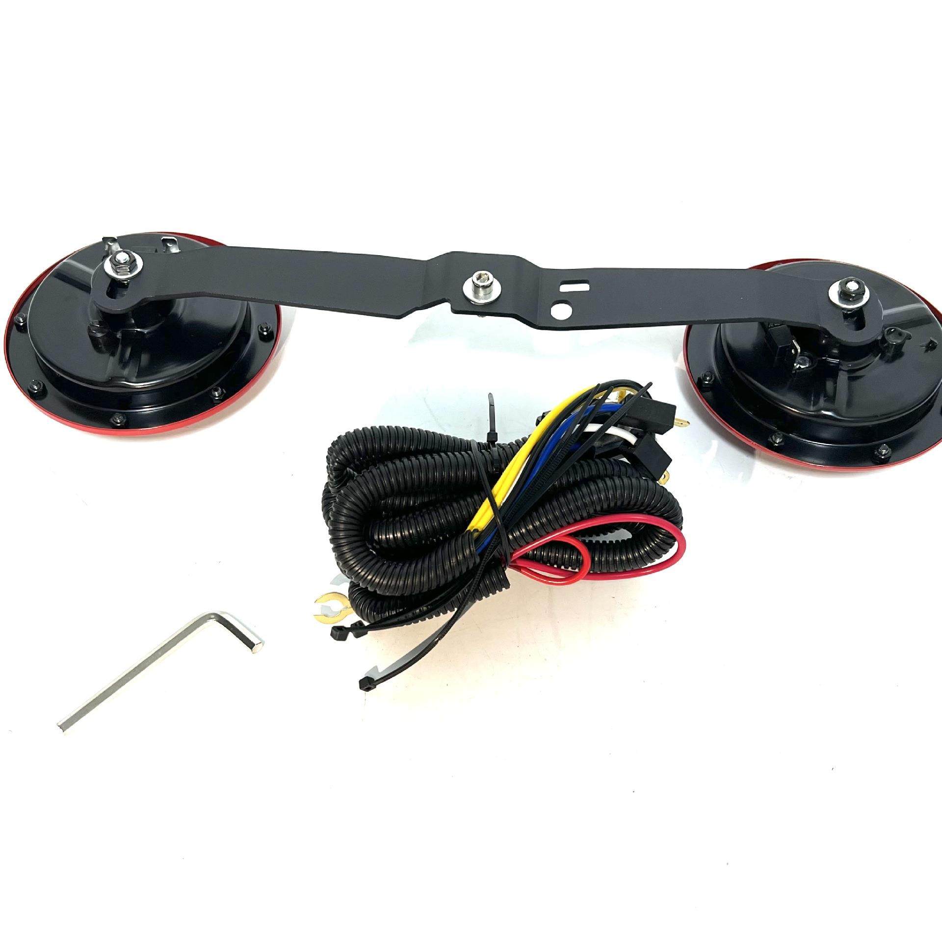 亚冠-AS020U现货12V汽车摩托车125mm盆形电喇叭带支架一体