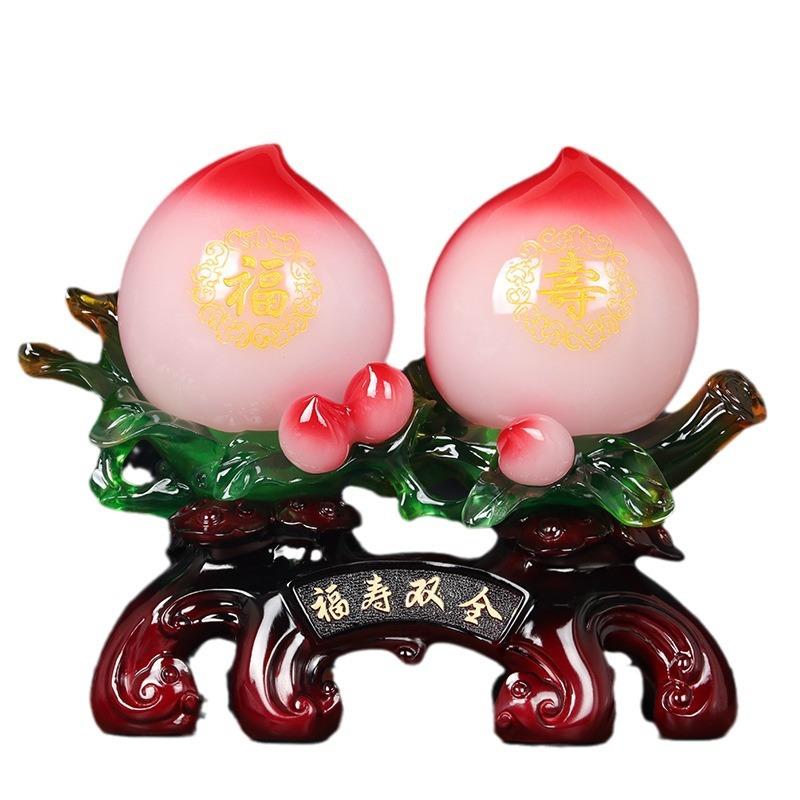 大号福寿双全寿桃摆件创意礼品送长辈80爷爷奶奶生日礼物祝寿贺寿
