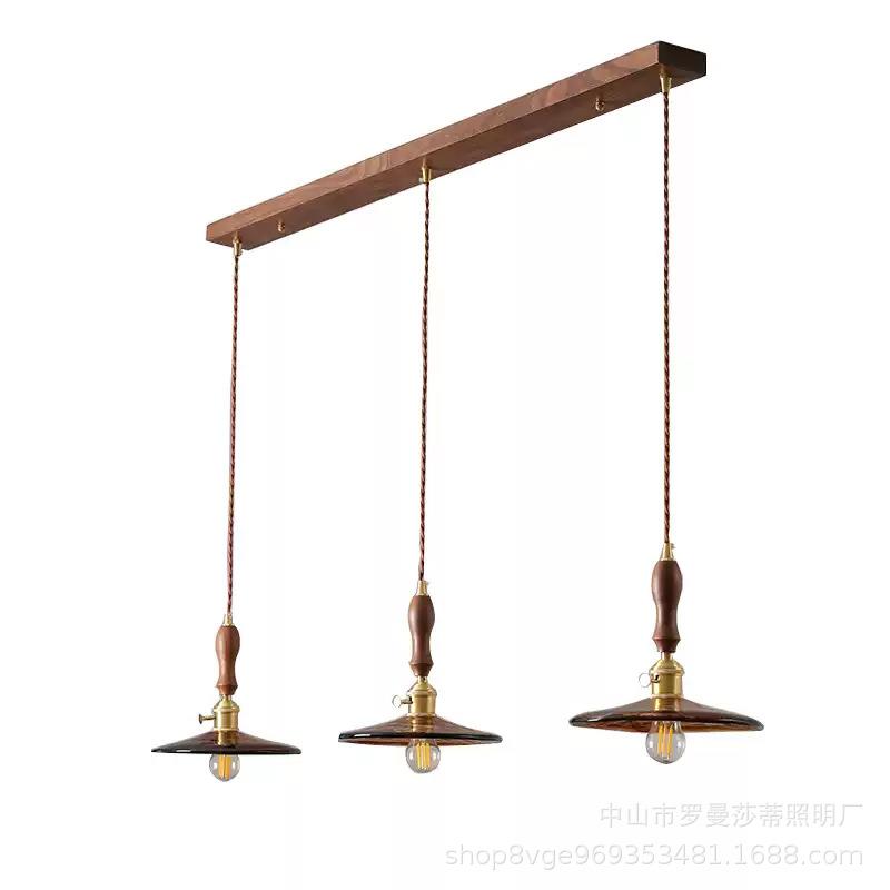 中吧餐厅法式台长餐桌175古岛台三头长盘美式围复古侘寂氛吊灯