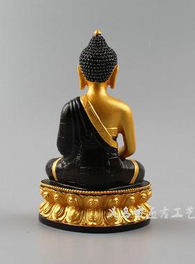 树师脂彩绘药佛小阿1-1弥陀佛释迦佛件吉祥l摆家居供三奉宝佛像