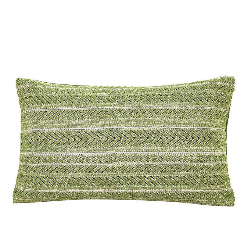 绿色羊毛混纺腰枕套沙发抱枕套方枕现代轻奢北欧ins风样板房靠垫