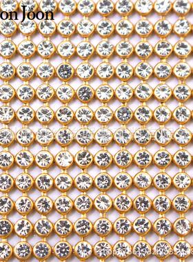 超闪整件45*120cm水钻AB色水晶金银铝网布DIY烫金铁装饰衣服鞋包