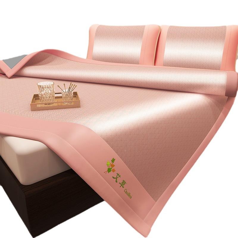 夏季爆品加艾草凉席三丝件套冰席学生宿舍家单人厚wa8852用床垫藤