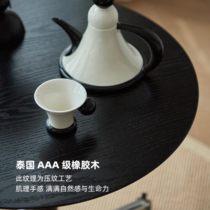 实木茶几可移动升降沙发边几客厅简易小角几黑色床头边桌小圆桌子