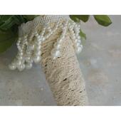 仿真新娘手捧花水滴瀑布下垂韩式 粉白玫瑰绢花婚庆用品外销