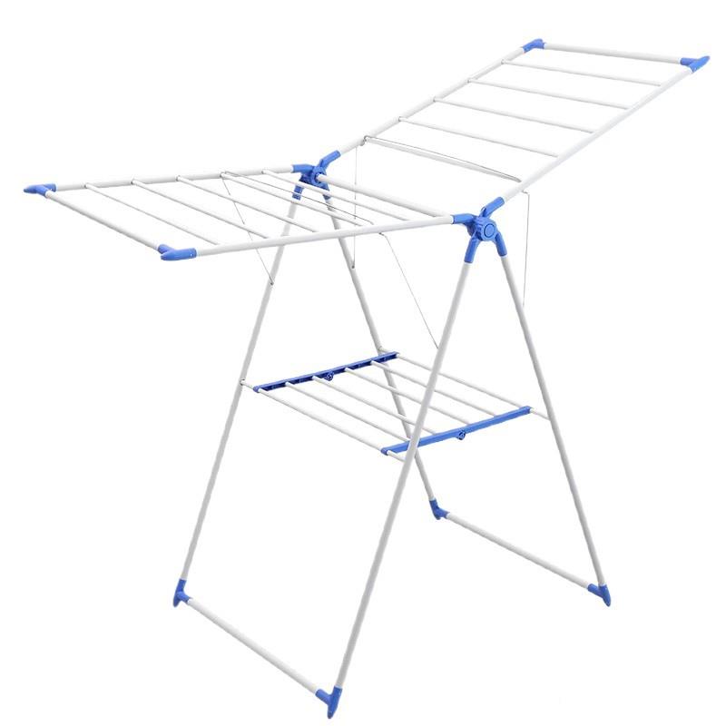 工厂折翼型免晾衣架婴叠安装阳台儿衣物晒衣架置地式晾晒架