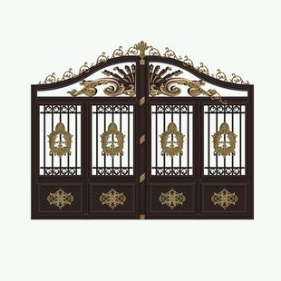 铝艺别墅庭院大门对开门铝合金庭院家用乡村院子围墙大门双开门