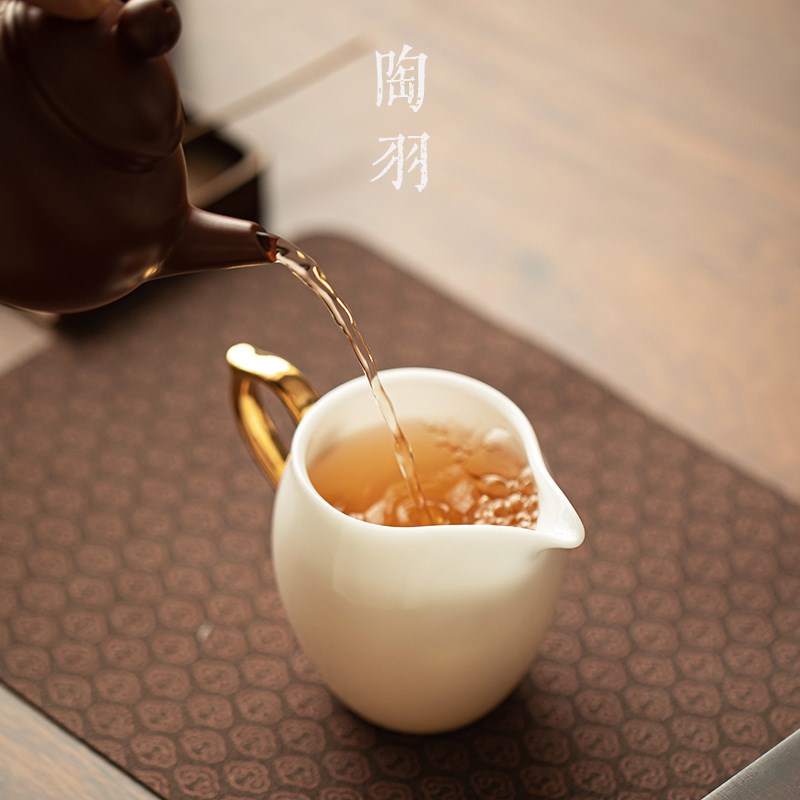 现货速发冰种玉瓷金玉满堂公道杯陶瓷家用茶道配件功夫茶具茶海分