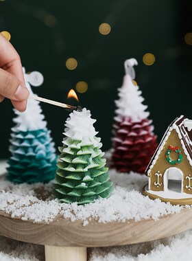快速发货圣诞装饰品ipns圣诞树香薰蜡烛派对场景氛围布置道具送人