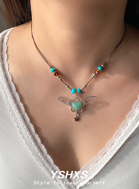 复古民族风绿松石串珠项链