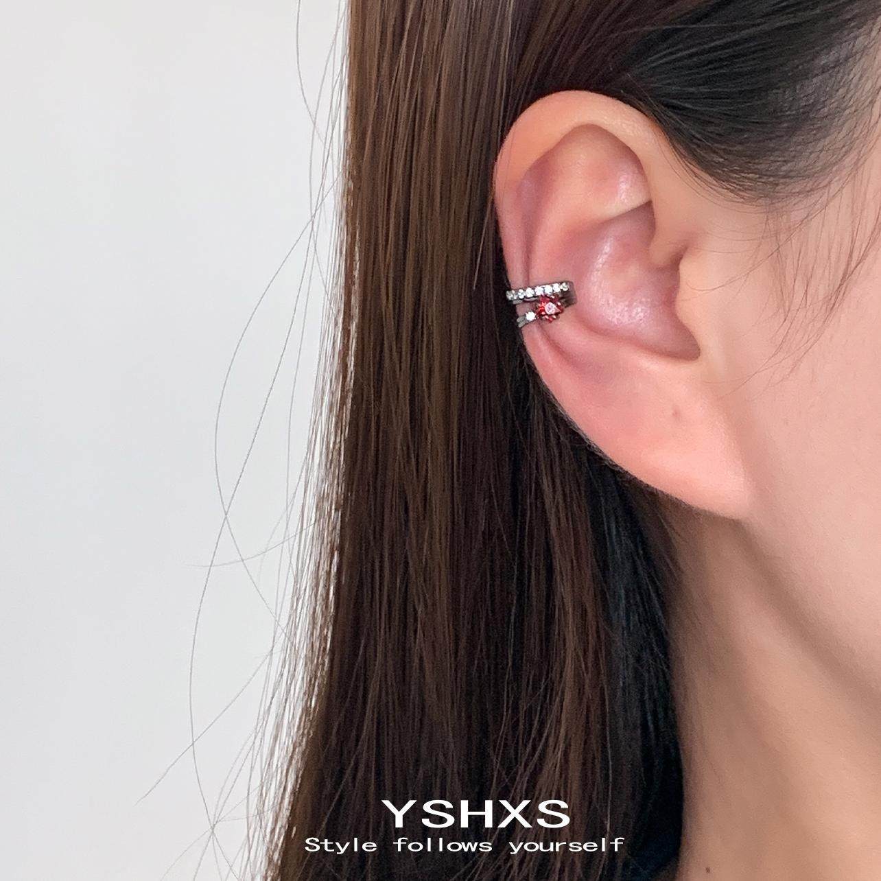 甜酷风红色锆石耳骨夹暗黑朋克风无耳洞耳夹辣妹千禧耳饰新款,饰品/流行首饰/时尚饰品新,耳夹,淘宝优惠券,粉丝福利购,淘宝优惠卷