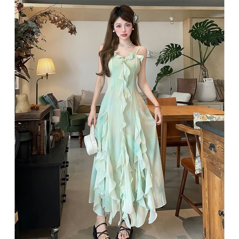 法式仙女裙立体多层荷叶