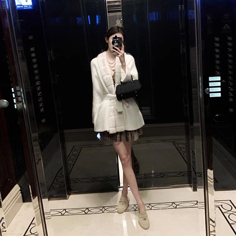 仿皮草毛领拼接仿貂毛外