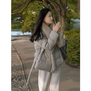 韩国东大门2023冬季仿狐狸毛气质加厚羽绒服女