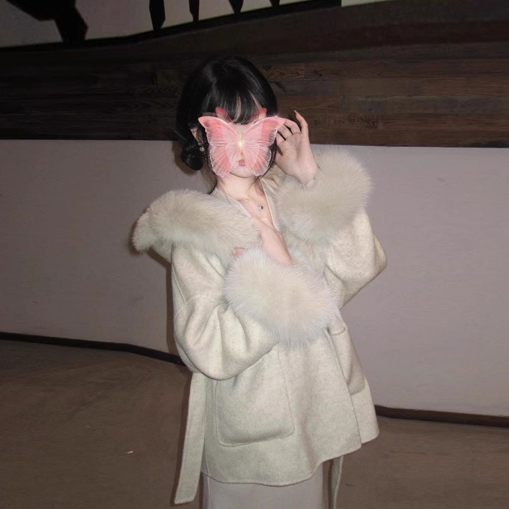 现货双面毛呢大衣女款20