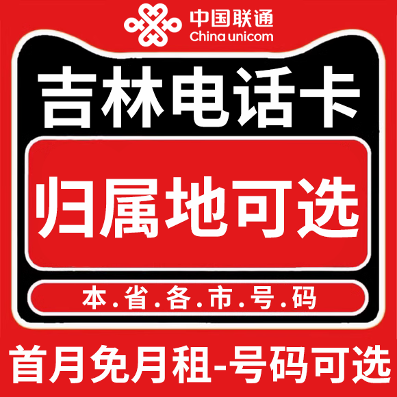 吉林长春吉林四平辽源通化白山松原联通卡上网卡手机卡电话流量卡