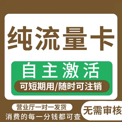纯流量上网卡大流量流量卡无号无线网无通话全国通用4g5g电话卡