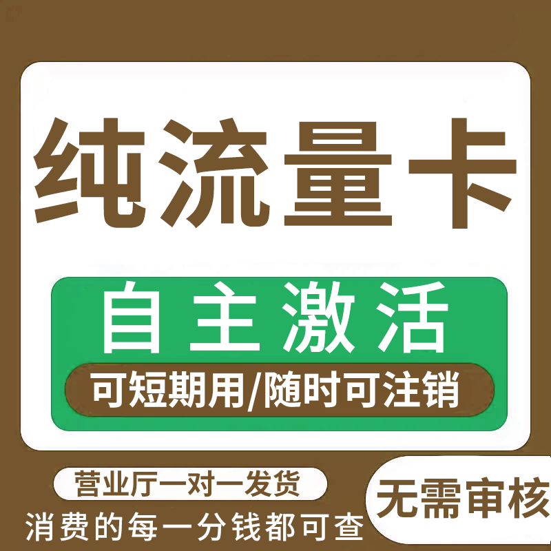 纯流量上网卡大流量流量卡无号无线网无通话全国通用4g5g电话卡