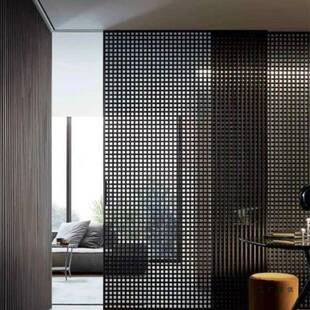 格栅隔断不锈钢屏风办公室玄关客厅装饰背景简约轻奢镂空金属隔栅