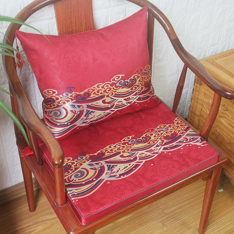 新中式太师椅坐垫红木沙发坐垫官帽E椅茶椅垫加厚海绵垫棕垫定制