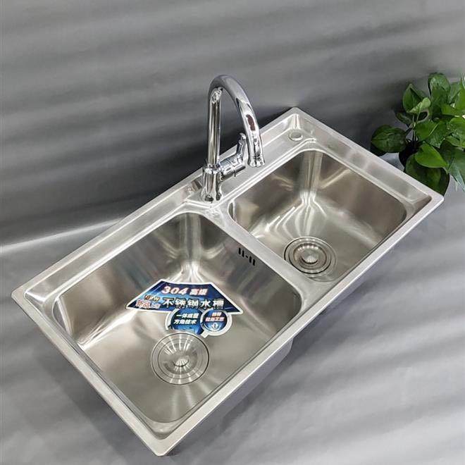 304不锈钢水槽双槽 厨房洗菜盆双槽家用洗碗池加厚洗菜池81/43,农用物资,苗木固定器/支撑器,淘宝优惠券,粉丝福利购,淘宝优惠卷
