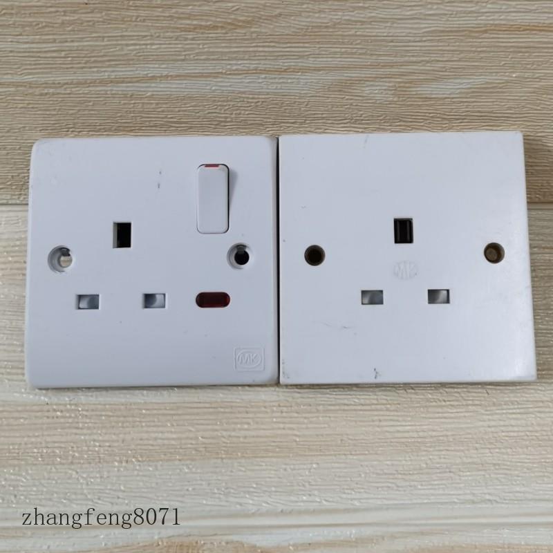 原装英国MK13A 250V电源插座单位面板 带开关电源 紫铜地线无开关