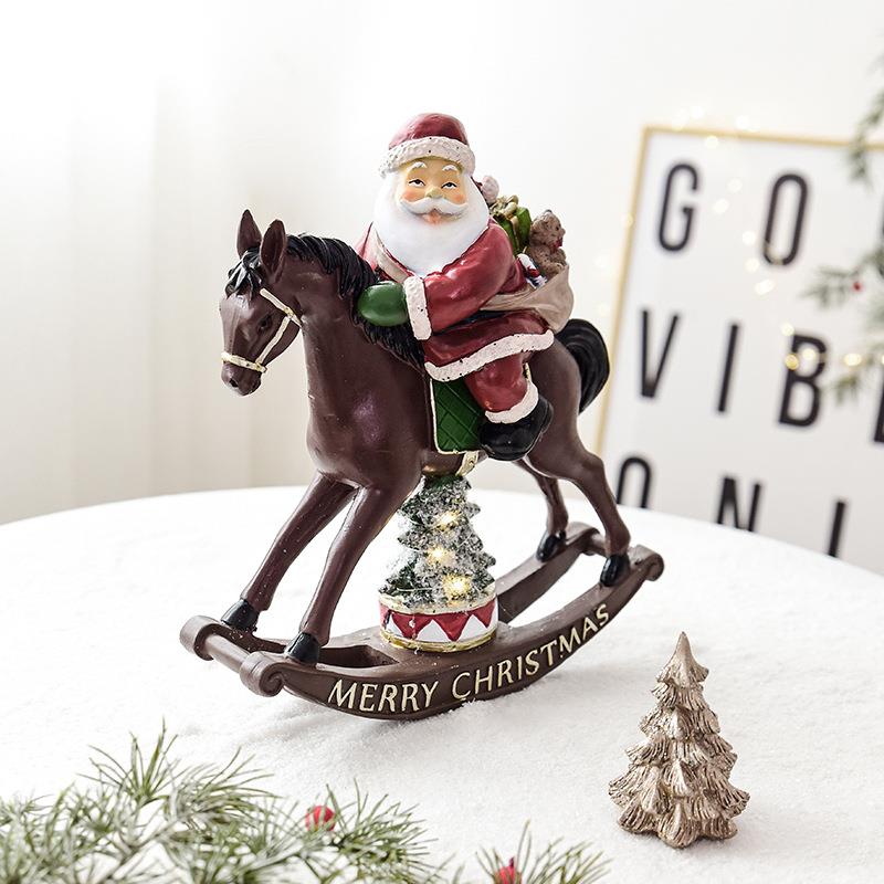 跨境树脂圣诞老人桌面摆件圣诞节礼物家居样板房陈列摆件