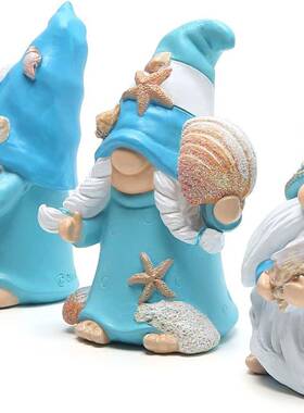 跨境亚马逊独立站树脂工艺品无脸小精灵雕像海洋元素家居装饰摆件