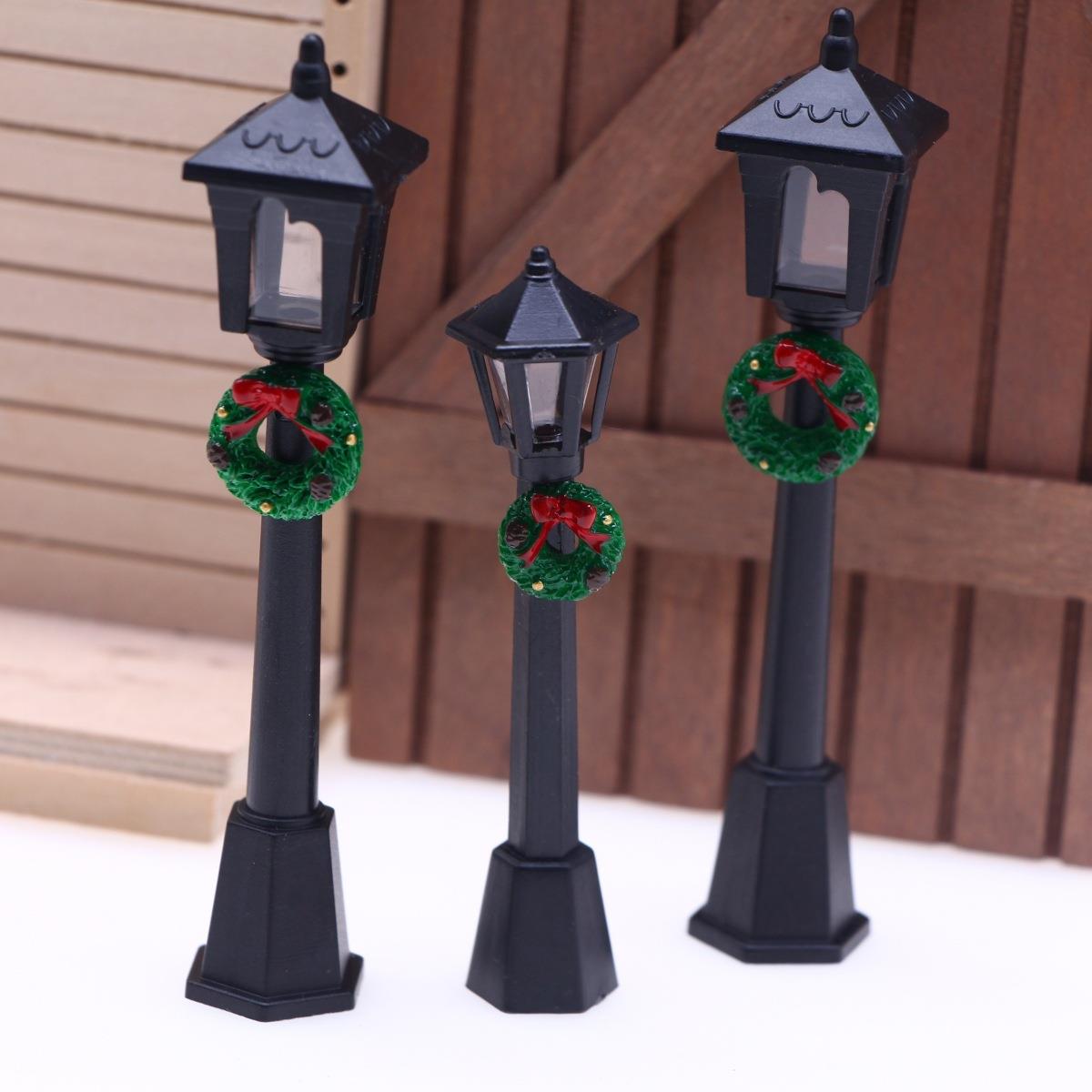 娃娃屋圣诞门庭迷你仿真花环路灯 BJD微景观场景道具装饰模型配件